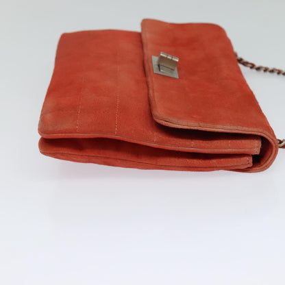 Chanel Red Suede Chocolate Bar