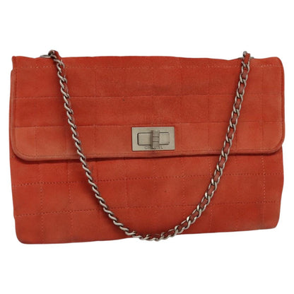 Chanel Red Suede Chocolate Bar