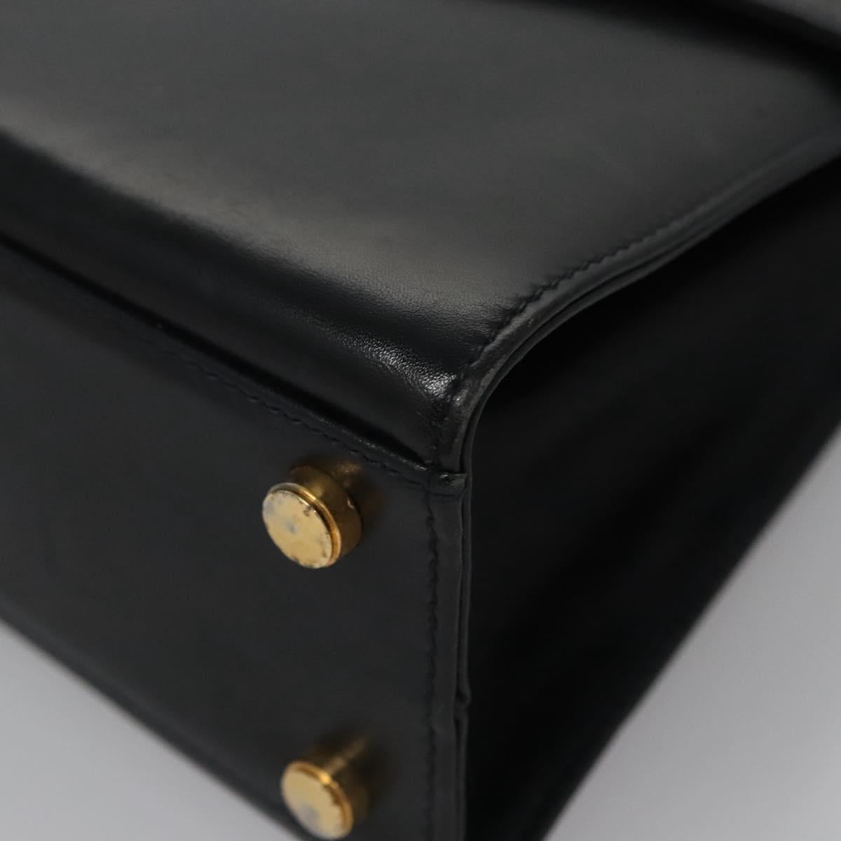 Salvatore Ferragamo Black Leather Gancini