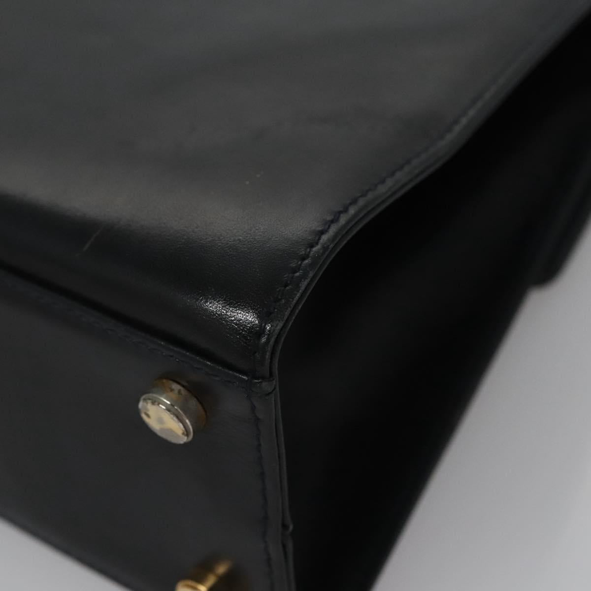 Salvatore Ferragamo Black Leather Gancini