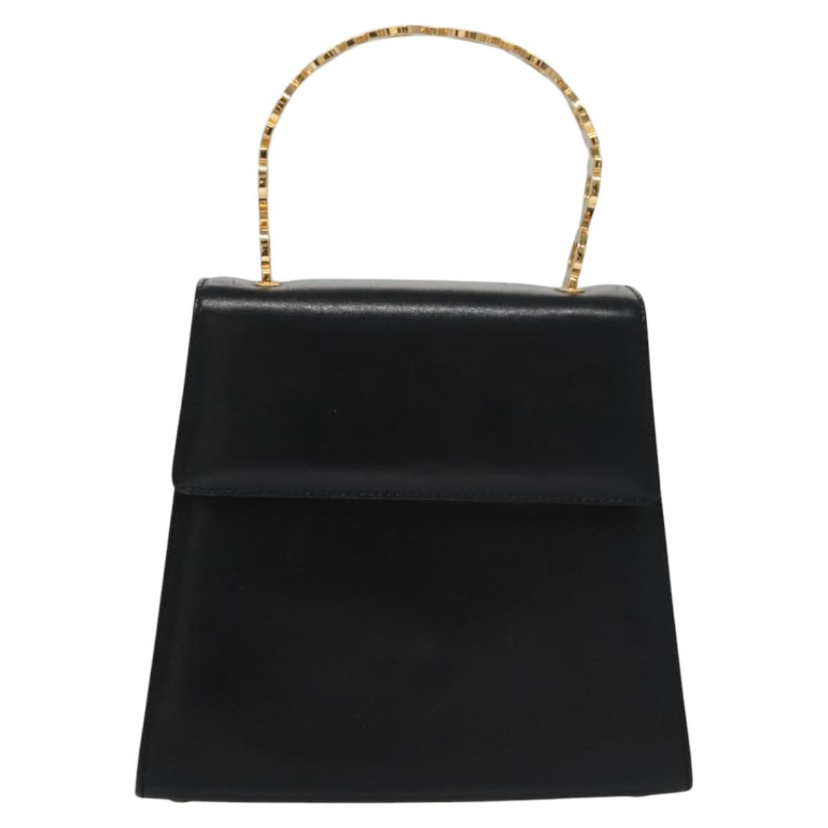 Salvatore Ferragamo Black Leather Gancini