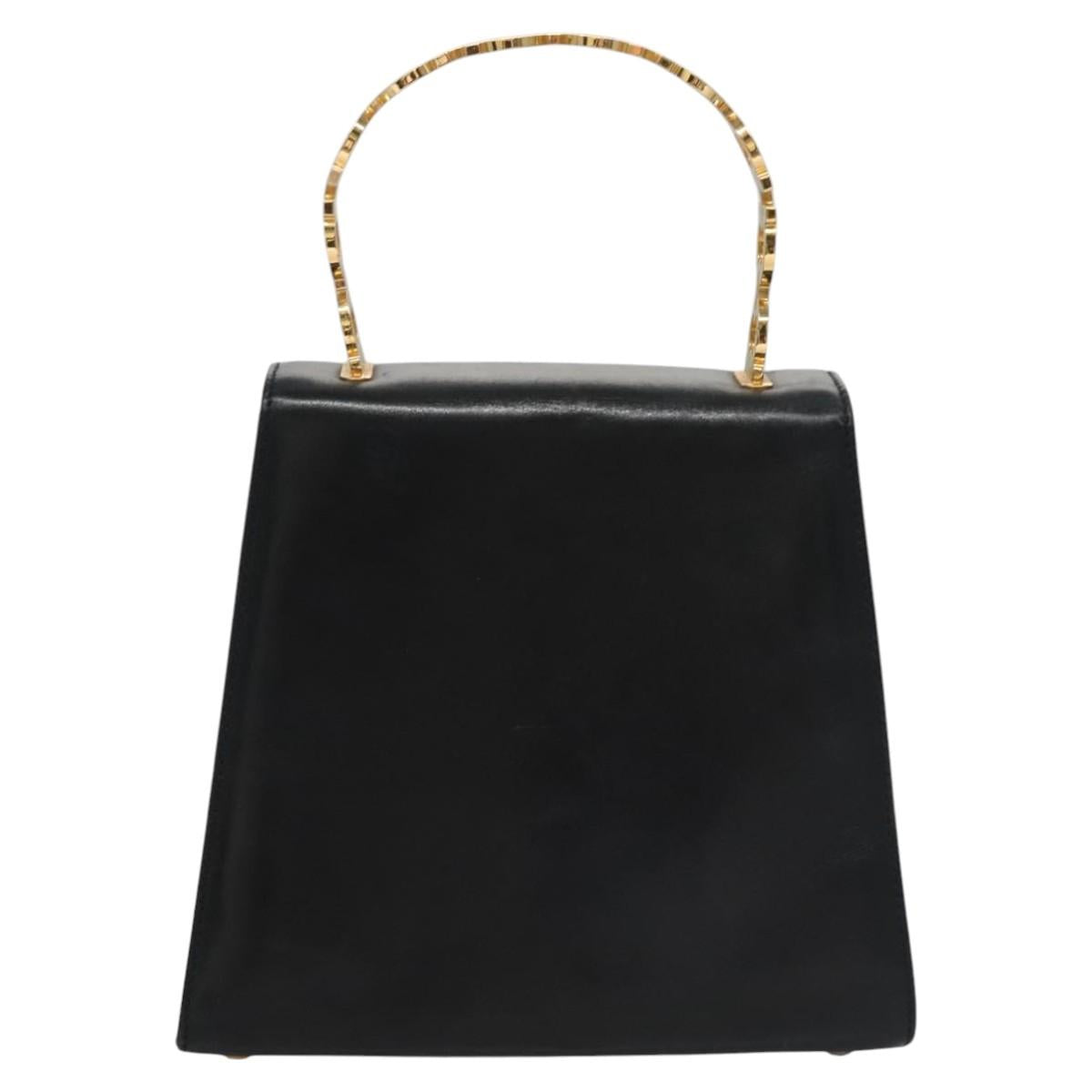 Salvatore Ferragamo Black Leather Gancini