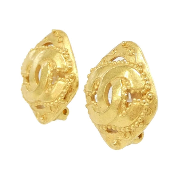 Chanel Red Gold Plated Earring