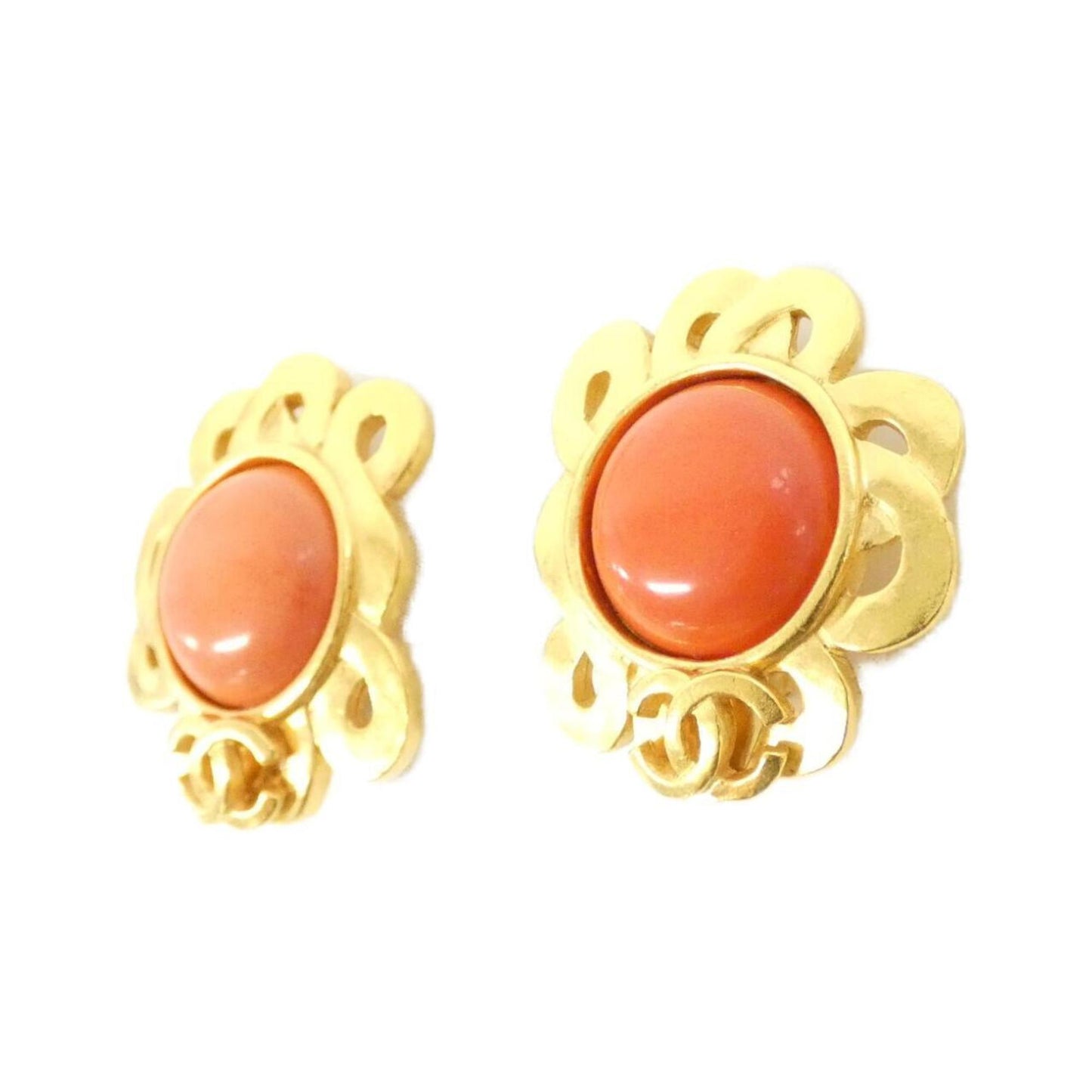 Chanel Orange Gold Plated Earring