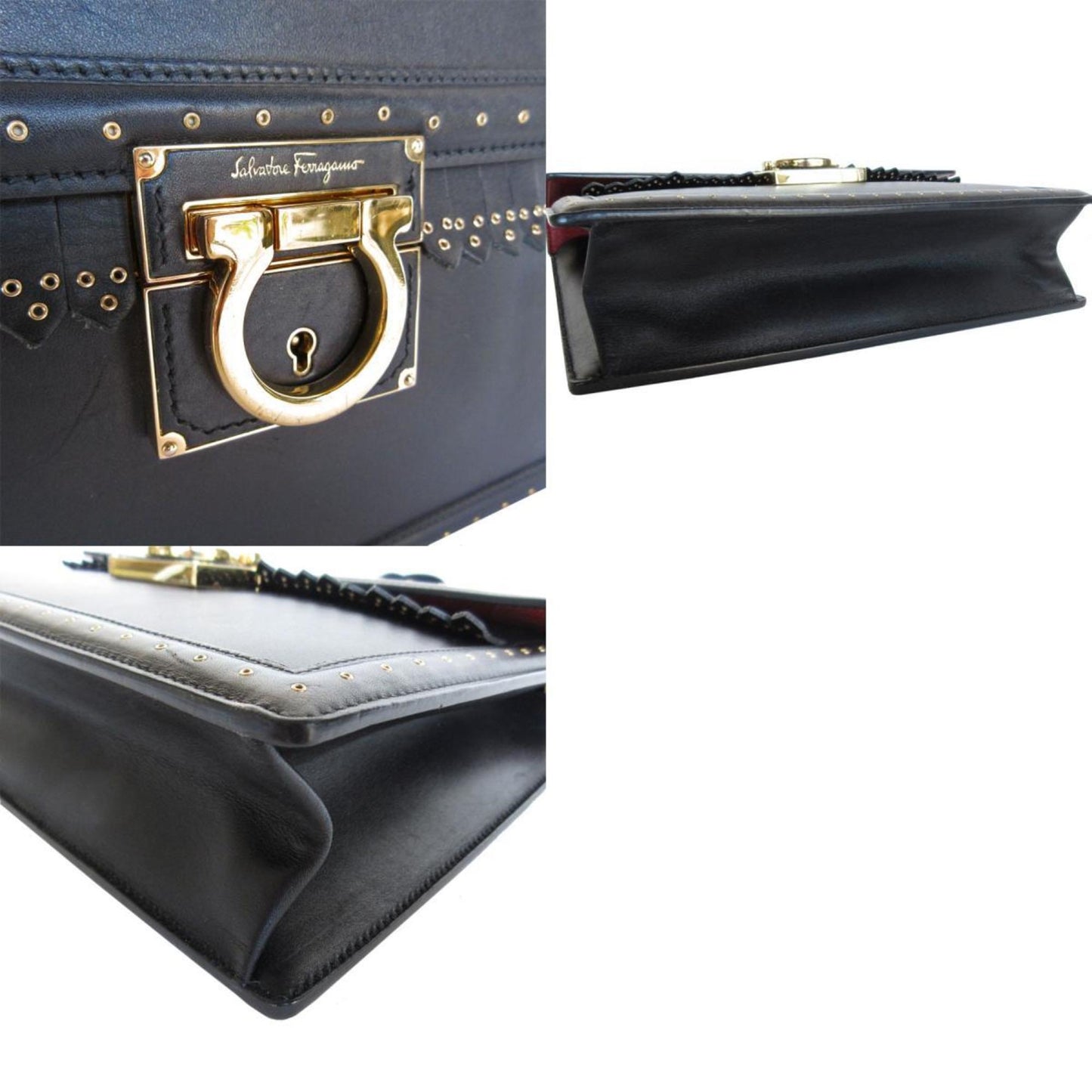 Salvatore Ferragamo Black Leather Shoulder