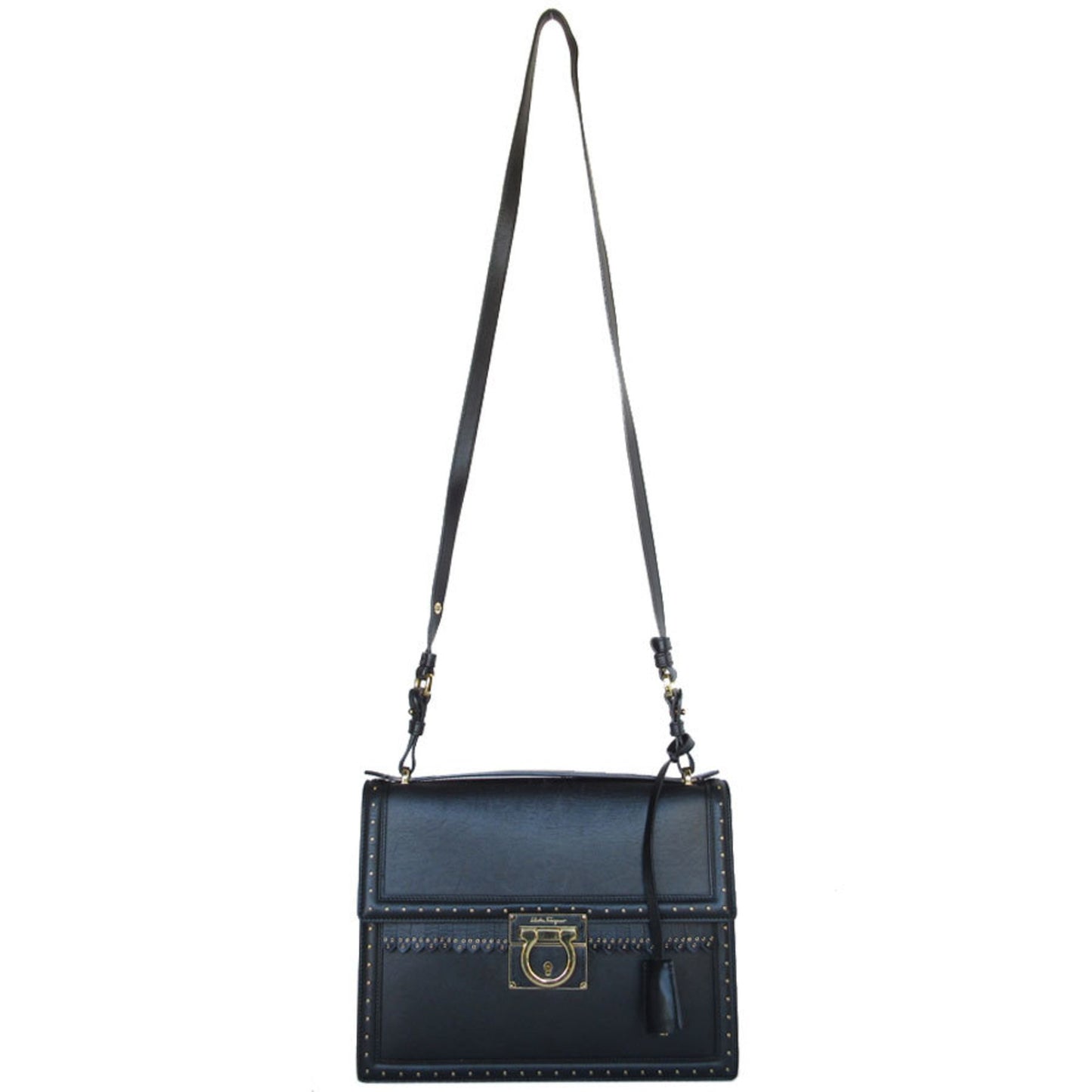 Salvatore Ferragamo Black Leather Shoulder