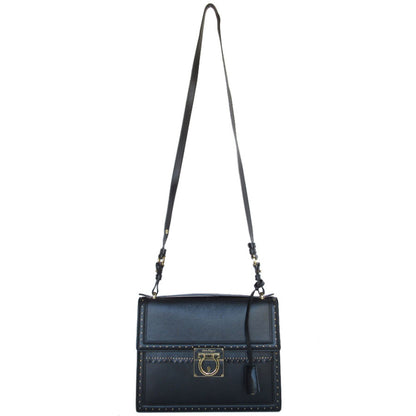 Salvatore Ferragamo Black Leather Shoulder