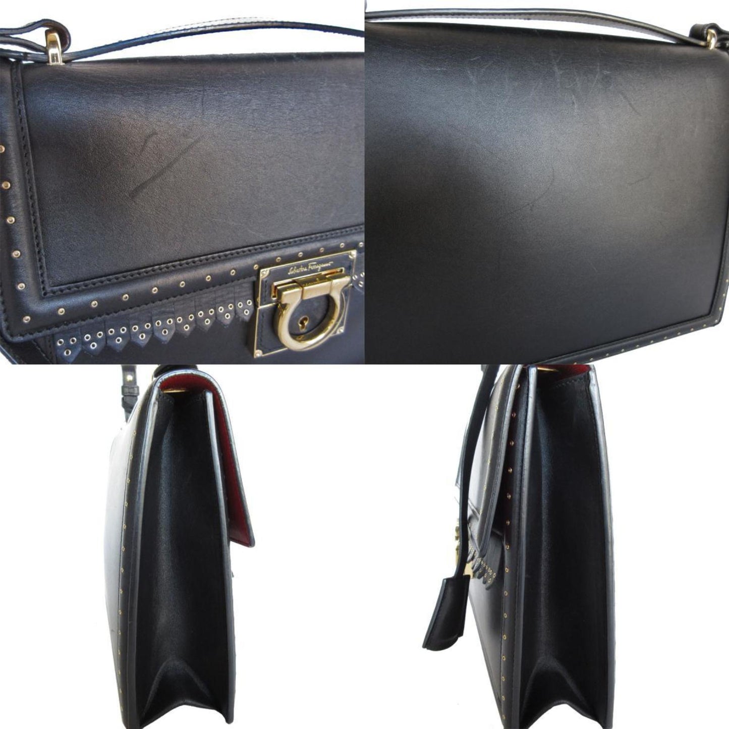 Salvatore Ferragamo Black Leather Shoulder