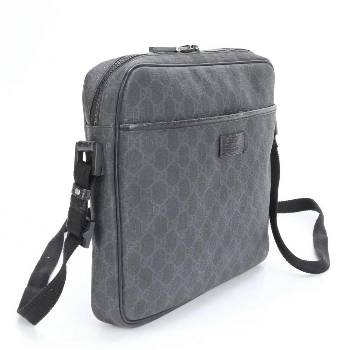 Gucci Black Leather Gg Supreme