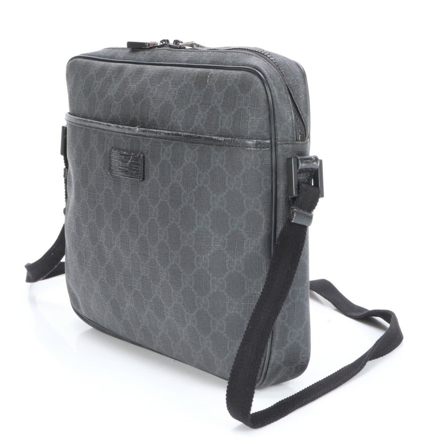 Gucci Black Leather Gg Supreme