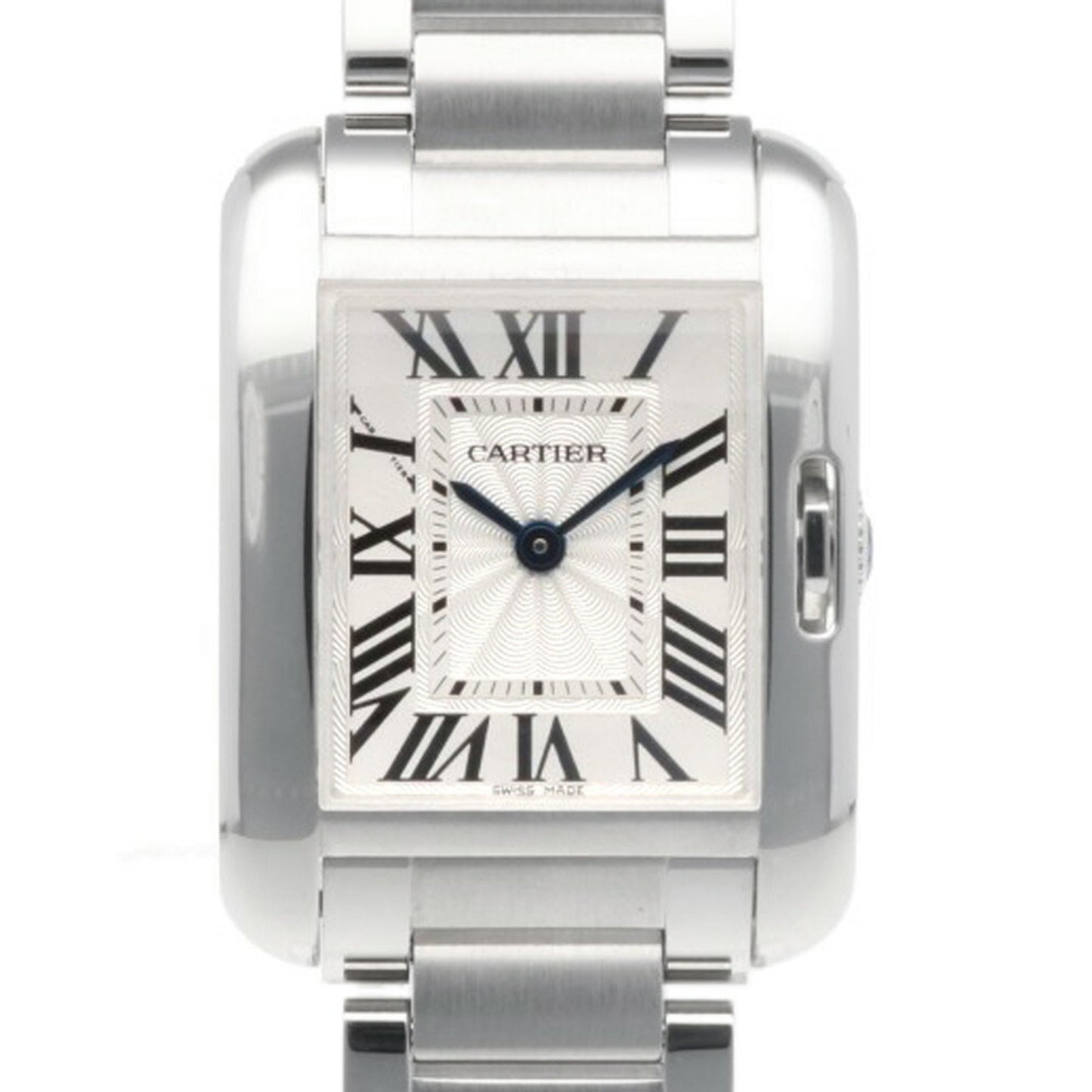 Cartier Silver Steel Tank Anglaise