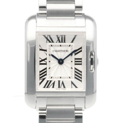 Cartier Silver Steel Tank Anglaise
