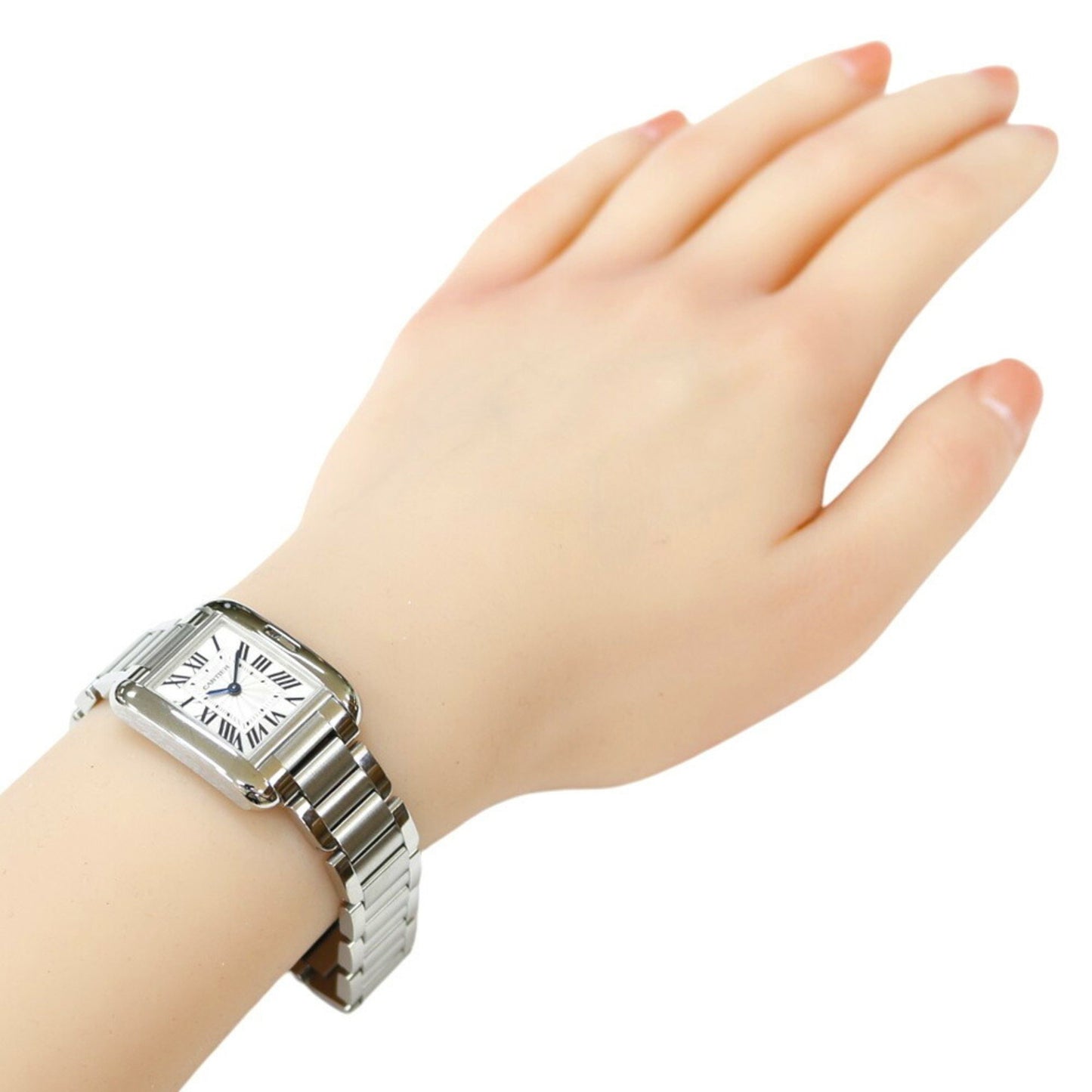 Cartier Silver Steel Tank Anglaise