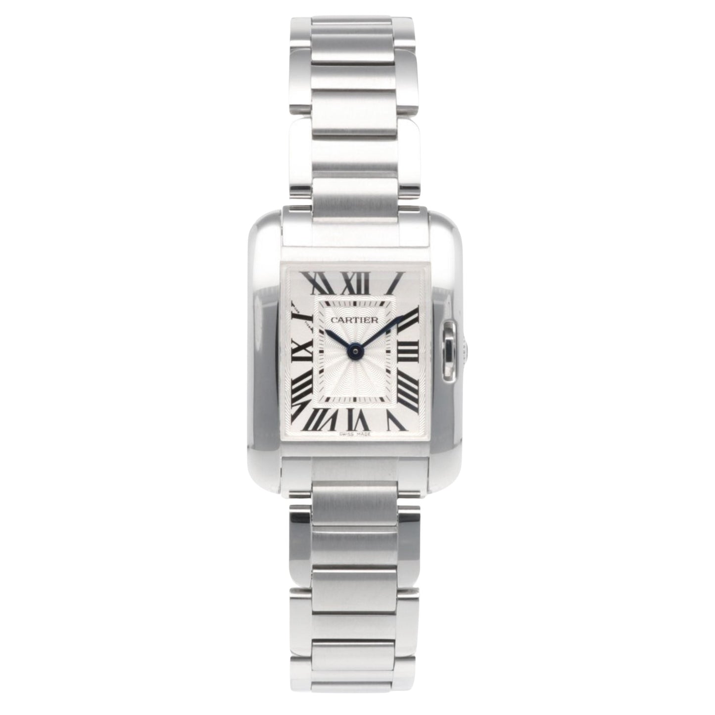 Cartier Silver Steel Tank Anglaise