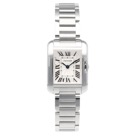 Cartier Silver Steel Tank Anglaise