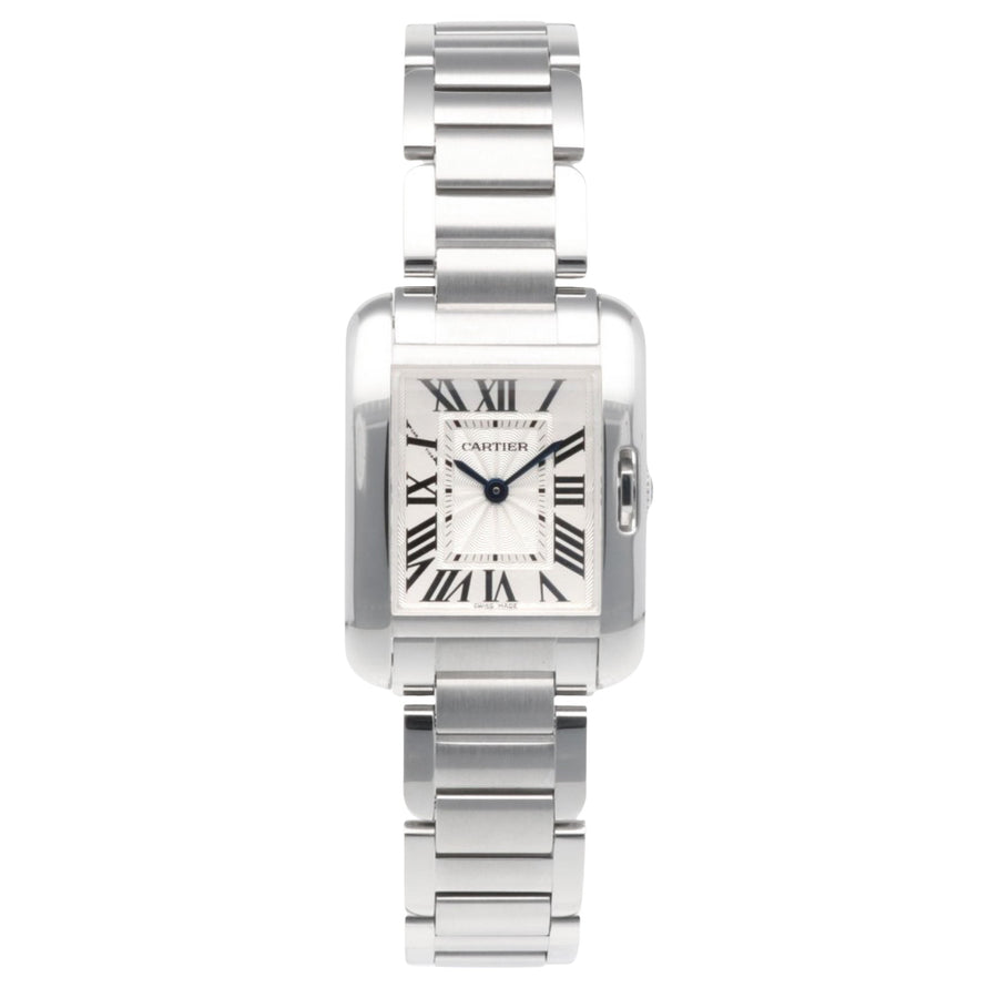 Cartier Silver Steel Tank Anglaise