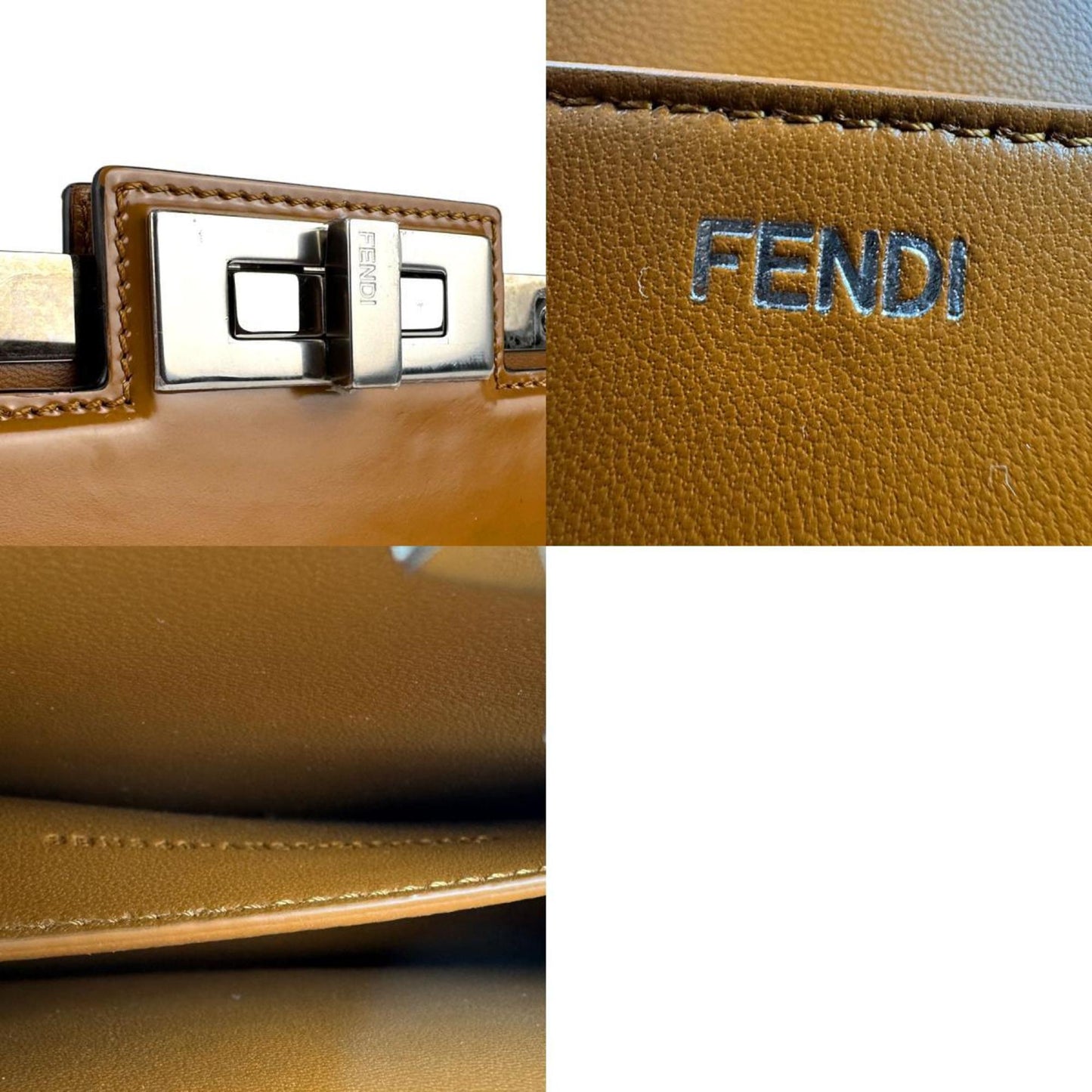 Fendi Brown Leather Peekaboo Mini Pocket