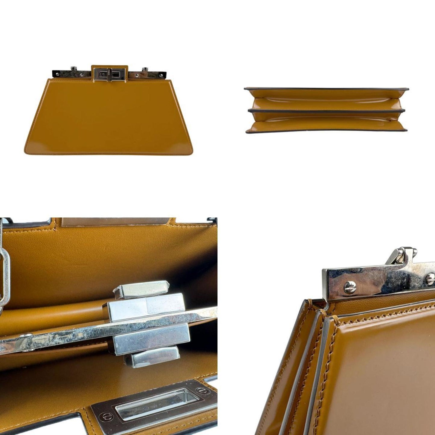 Fendi Brown Leather Peekaboo Mini Pocket
