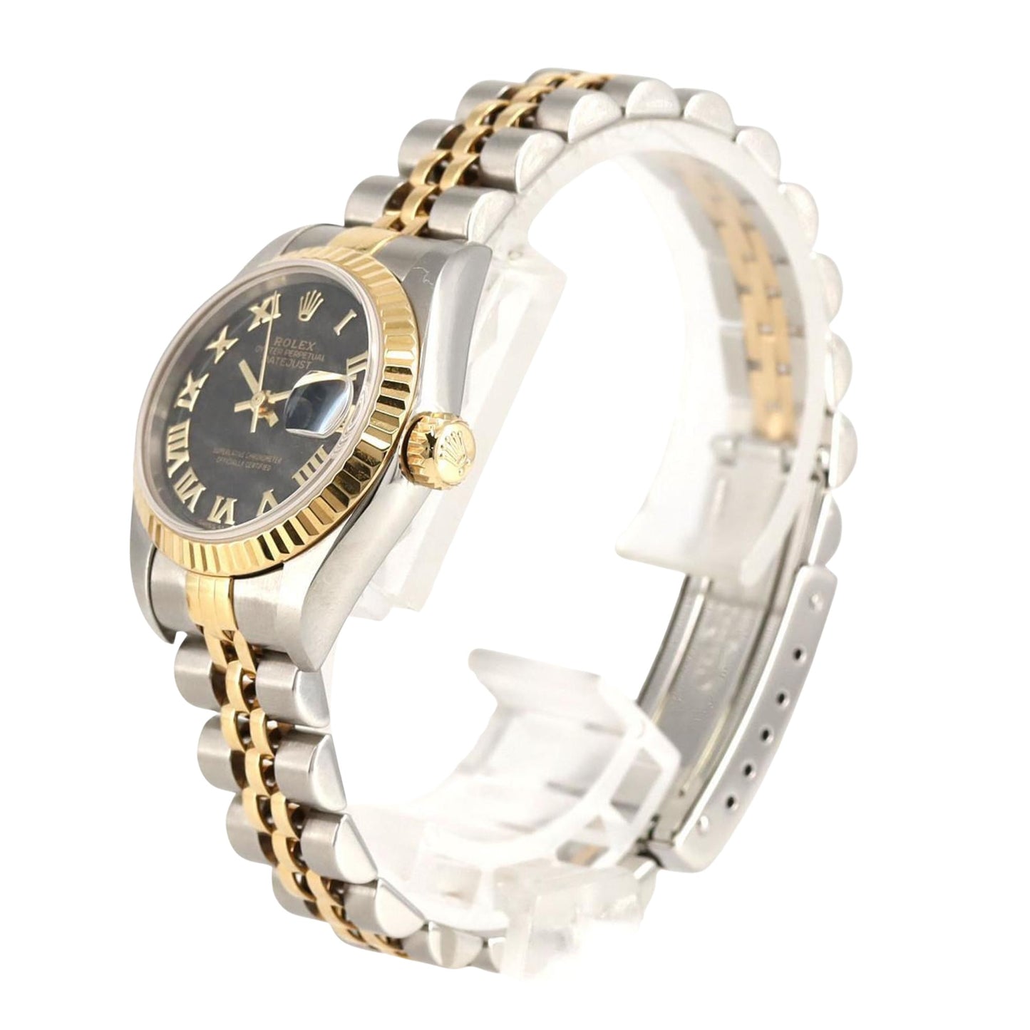 Rolex Black Gold And Steel Lady Datejust 26mm