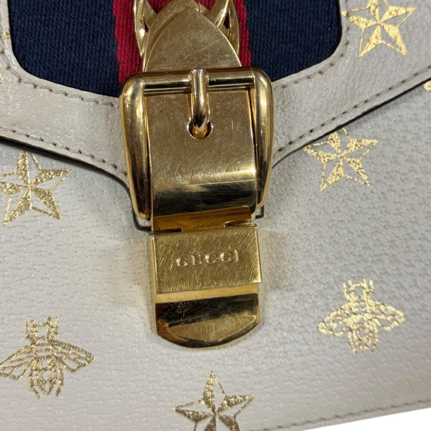 Gucci White Leather Sylvie