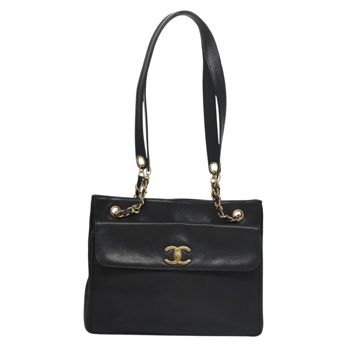 Chanel Black Leather Cc Totebag