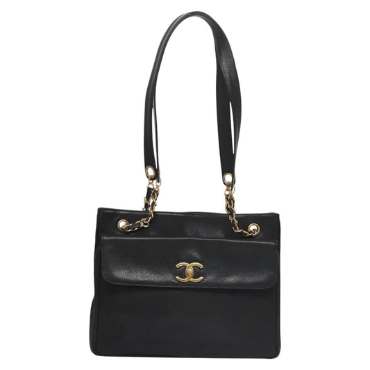 Chanel Black Leather Cc Totebag