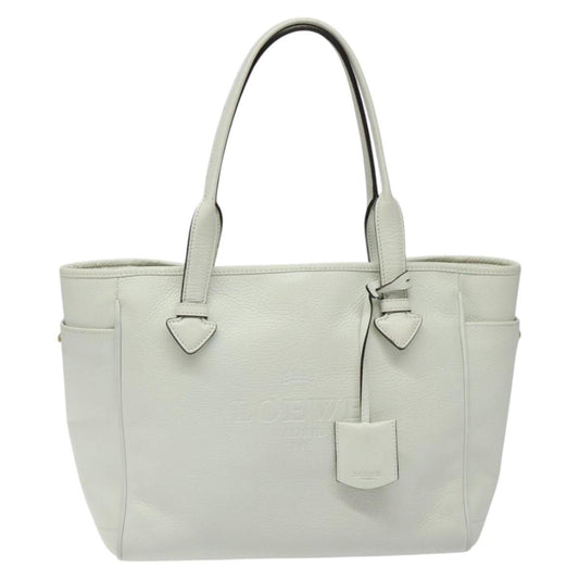 Loewe White Leather T Shopper