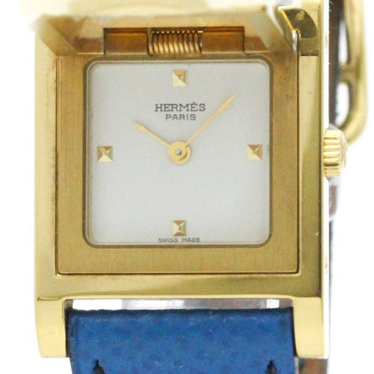 Hermès White Leather Medor