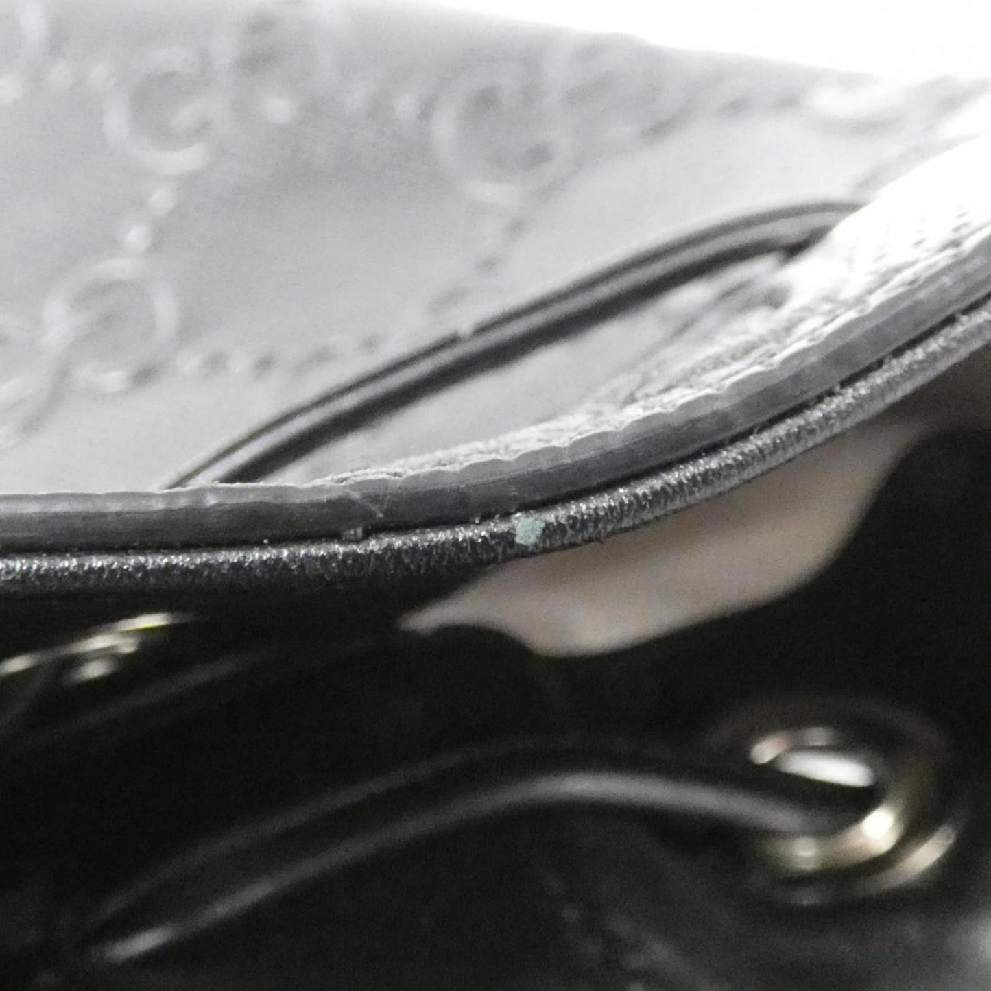 Gucci Black Leather Gg Jumbo