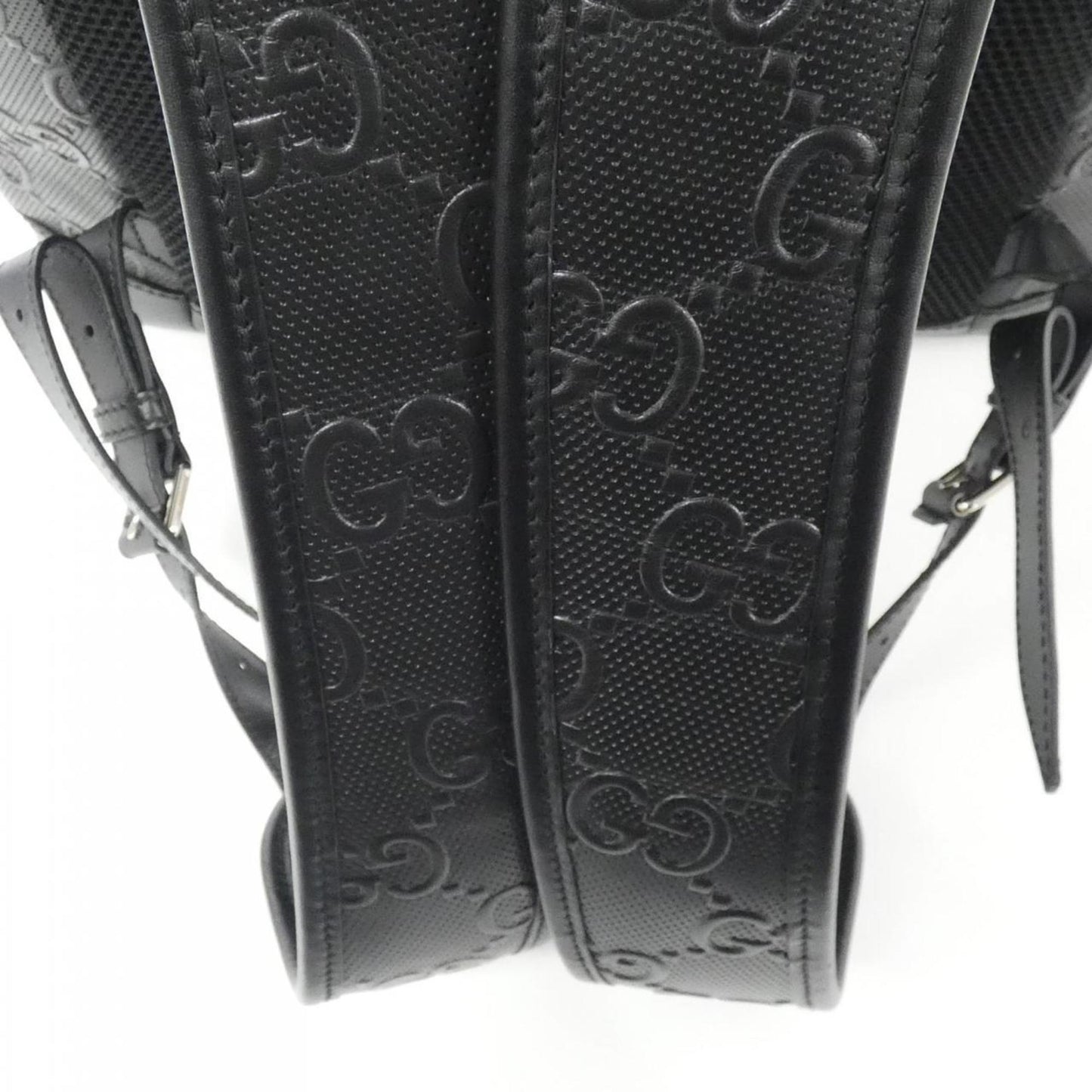 Gucci Black Leather Gg Jumbo