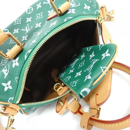 Louis Vuitton Green Leather Speedy Bandoulière 25