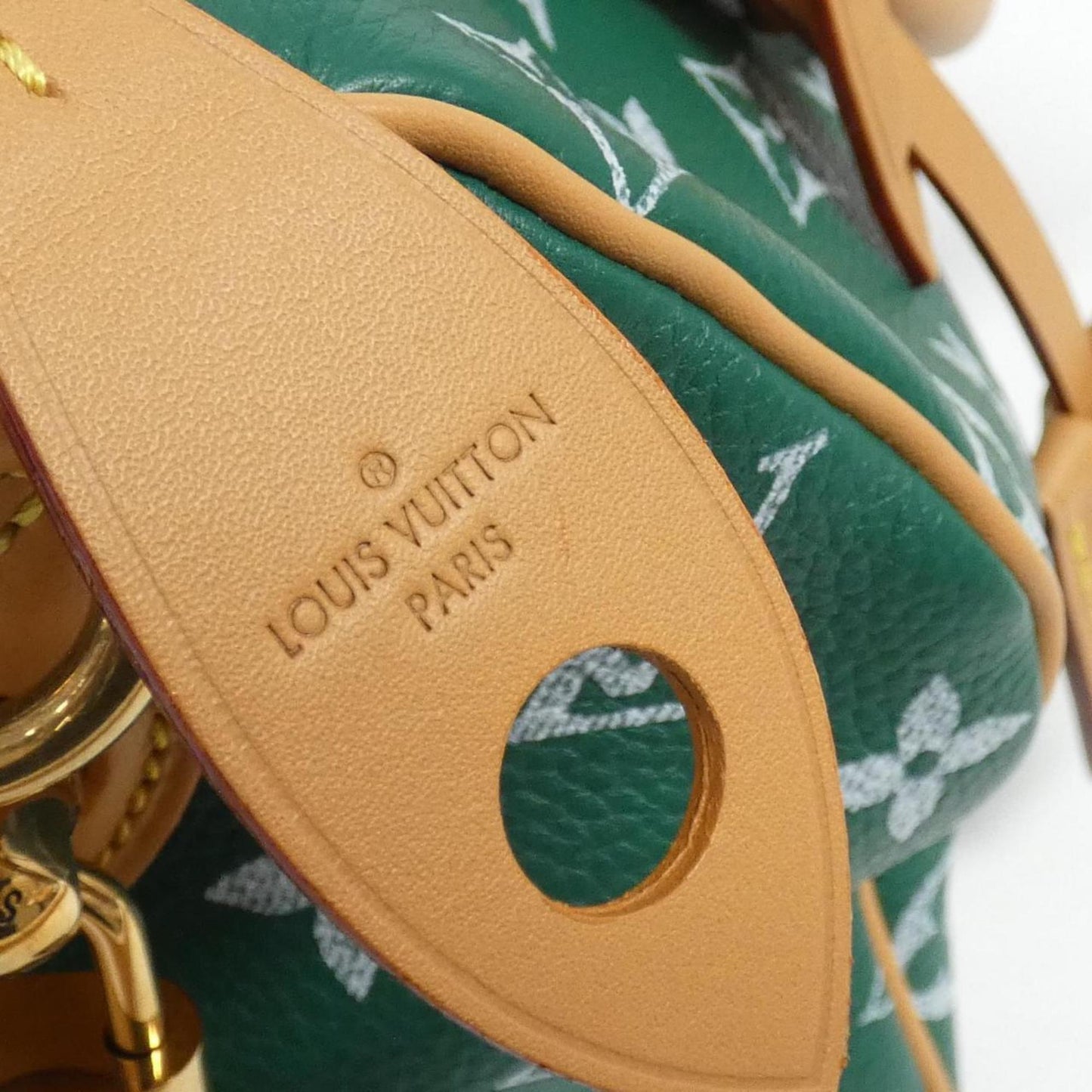 Louis Vuitton Green Leather Speedy Bandoulière 25
