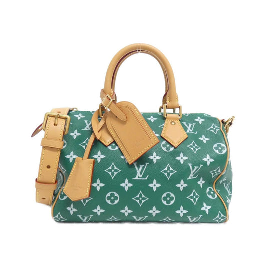 Louis Vuitton Green Leather Speedy Bandoulière 25