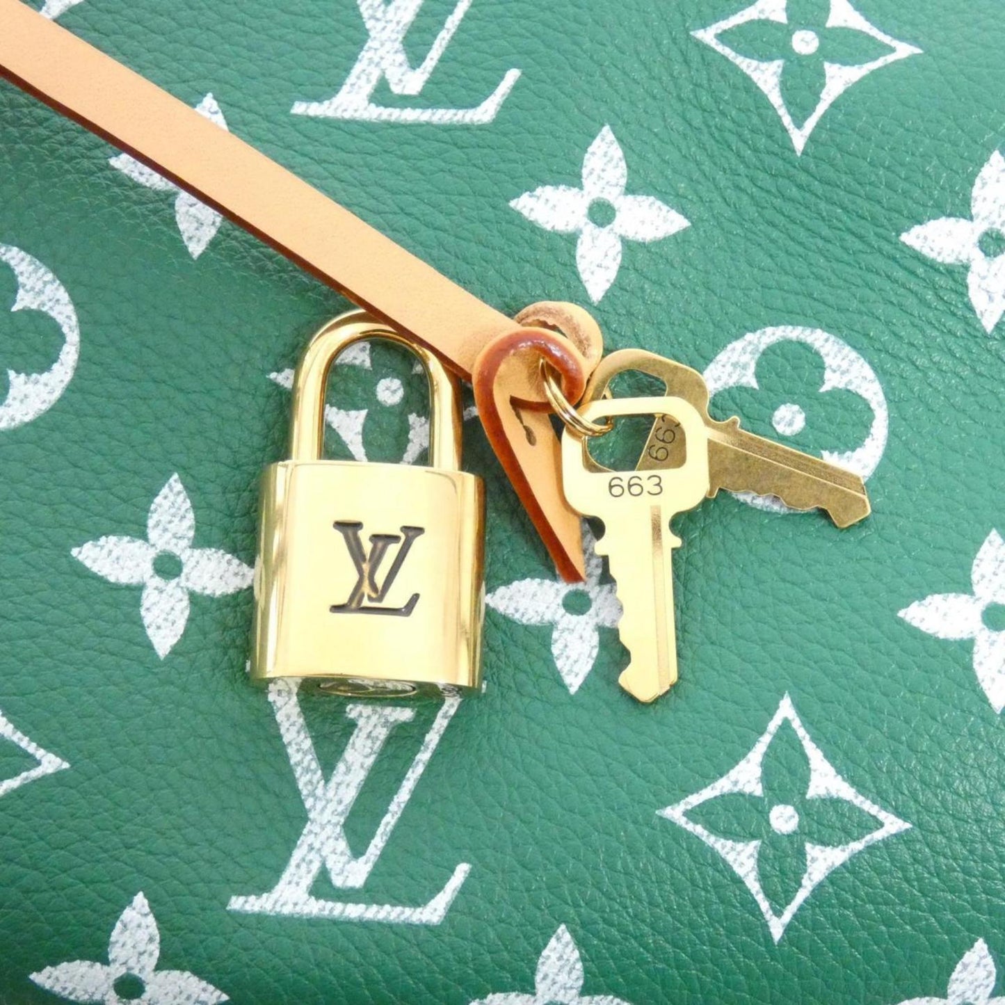 Louis Vuitton Green Leather Speedy Bandoulière 25