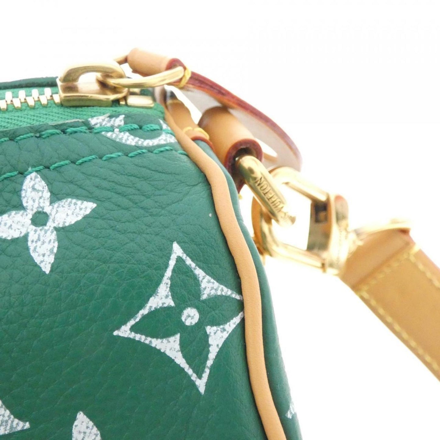 Louis Vuitton Green Leather Speedy Bandoulière 25