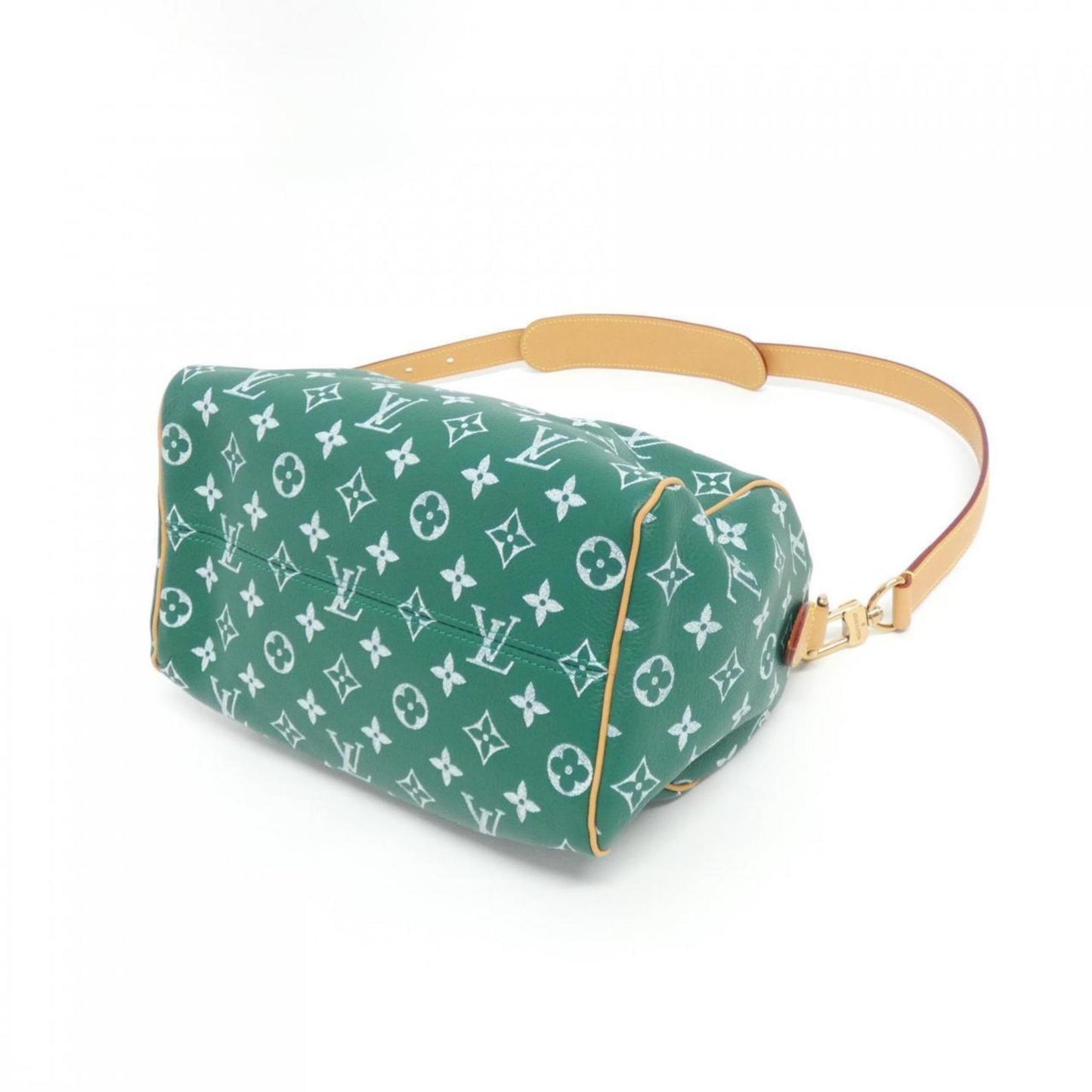 Louis Vuitton Green Leather Speedy Bandoulière 25