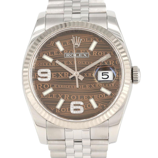 Rolex Brown Gold And Steel Watch