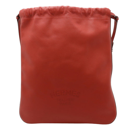 Hermès Red Leather Backpack