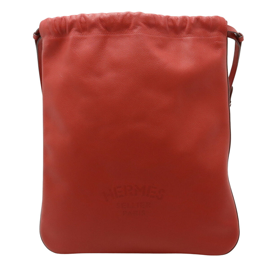 Hermès Red Leather Backpack