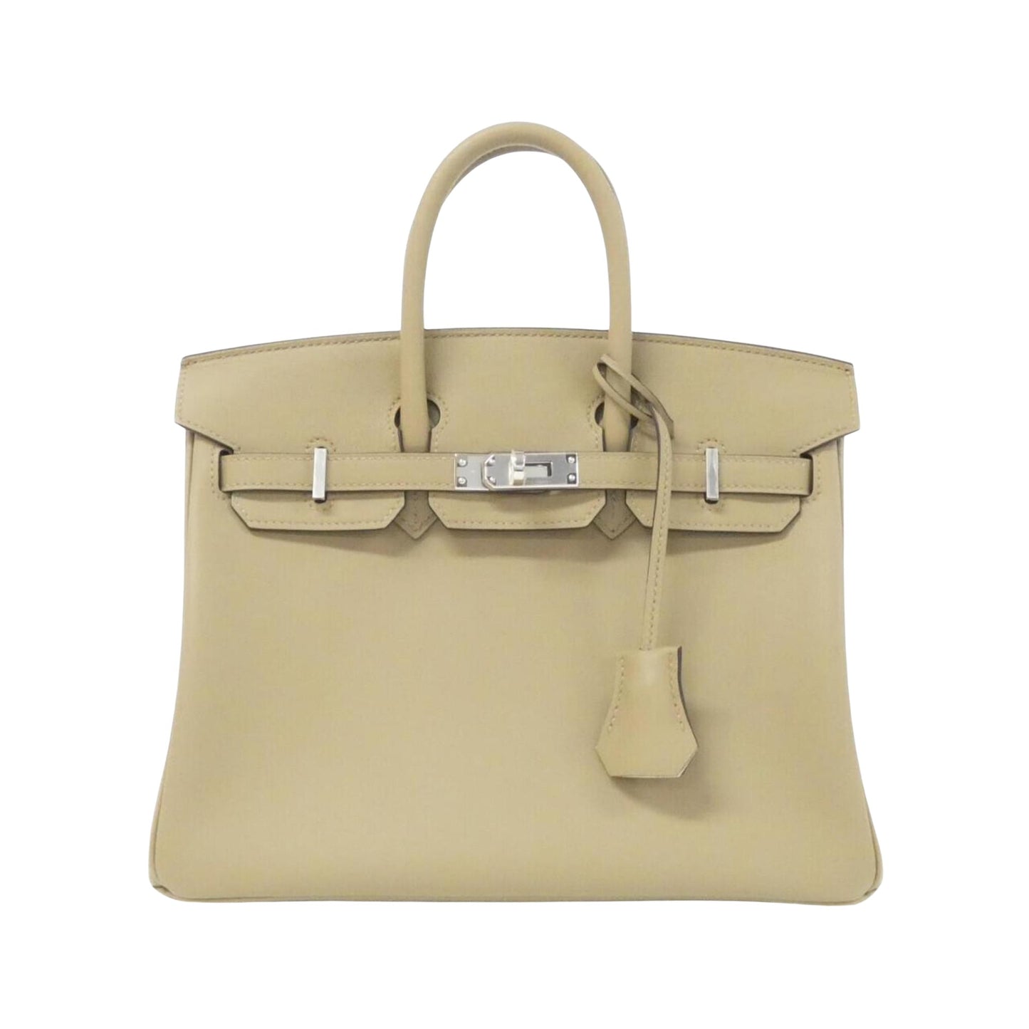 Hermès Silver Leather Handbag