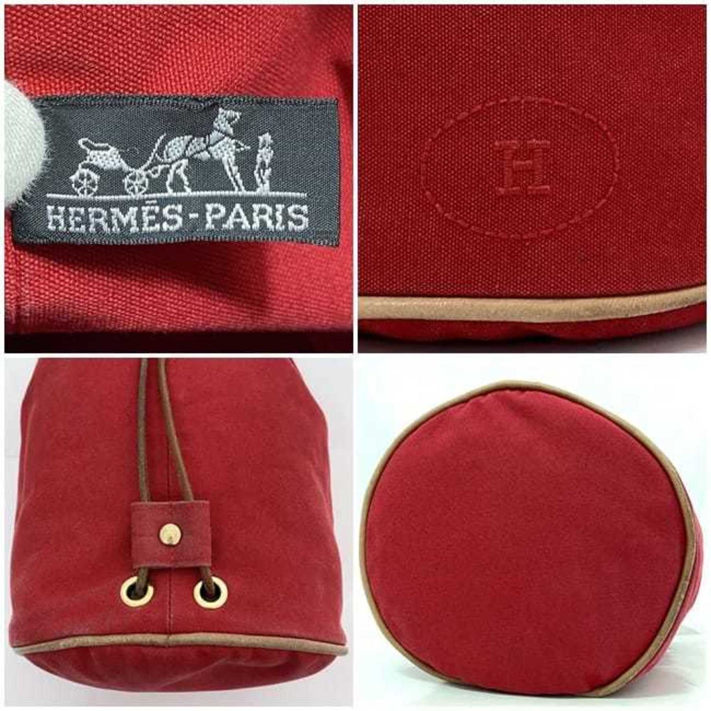 Hermès Red Canvas Sherpa