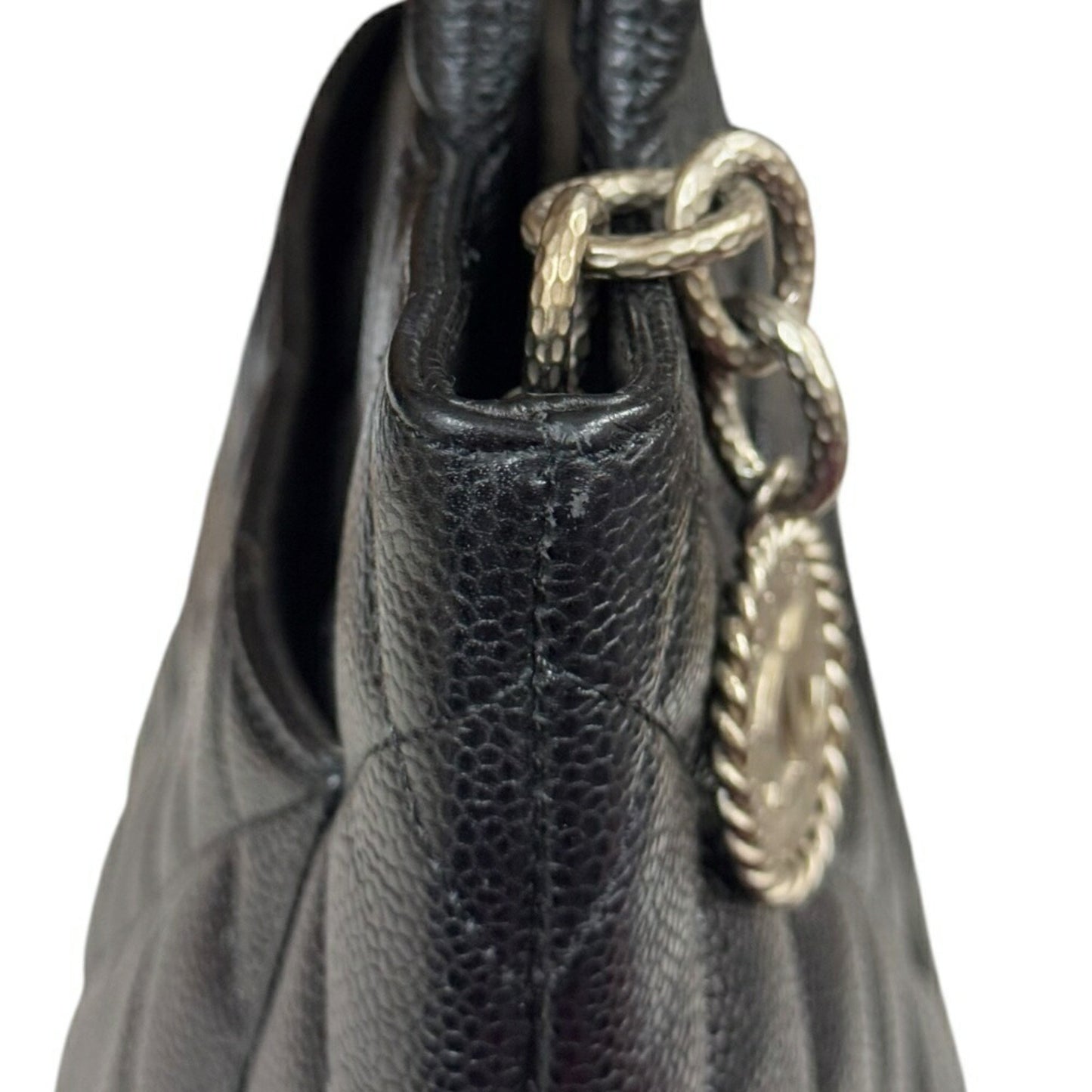 Chanel Black Leather Medaillon