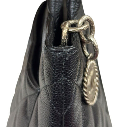 Chanel Black Leather Medaillon