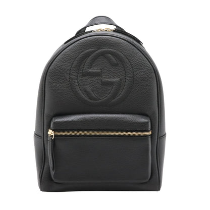Gucci Black Leather Gg Jumbo