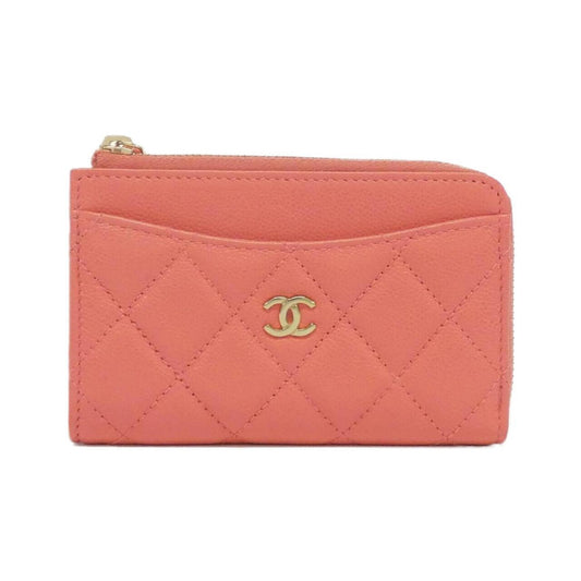 Chanel Pink Leather Zip Around Wallet