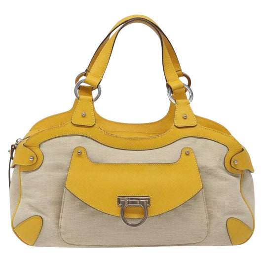 Salvatore Ferragamo Brown Canvas Gancini