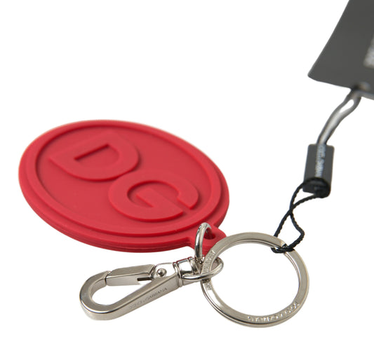 Dolce & Gabbana Chic Red Rubber And Brass Designer Keychain