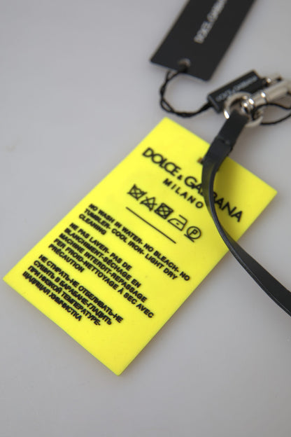 Dolce & Gabbana Chic Yellow Keyring With Logo Hardware