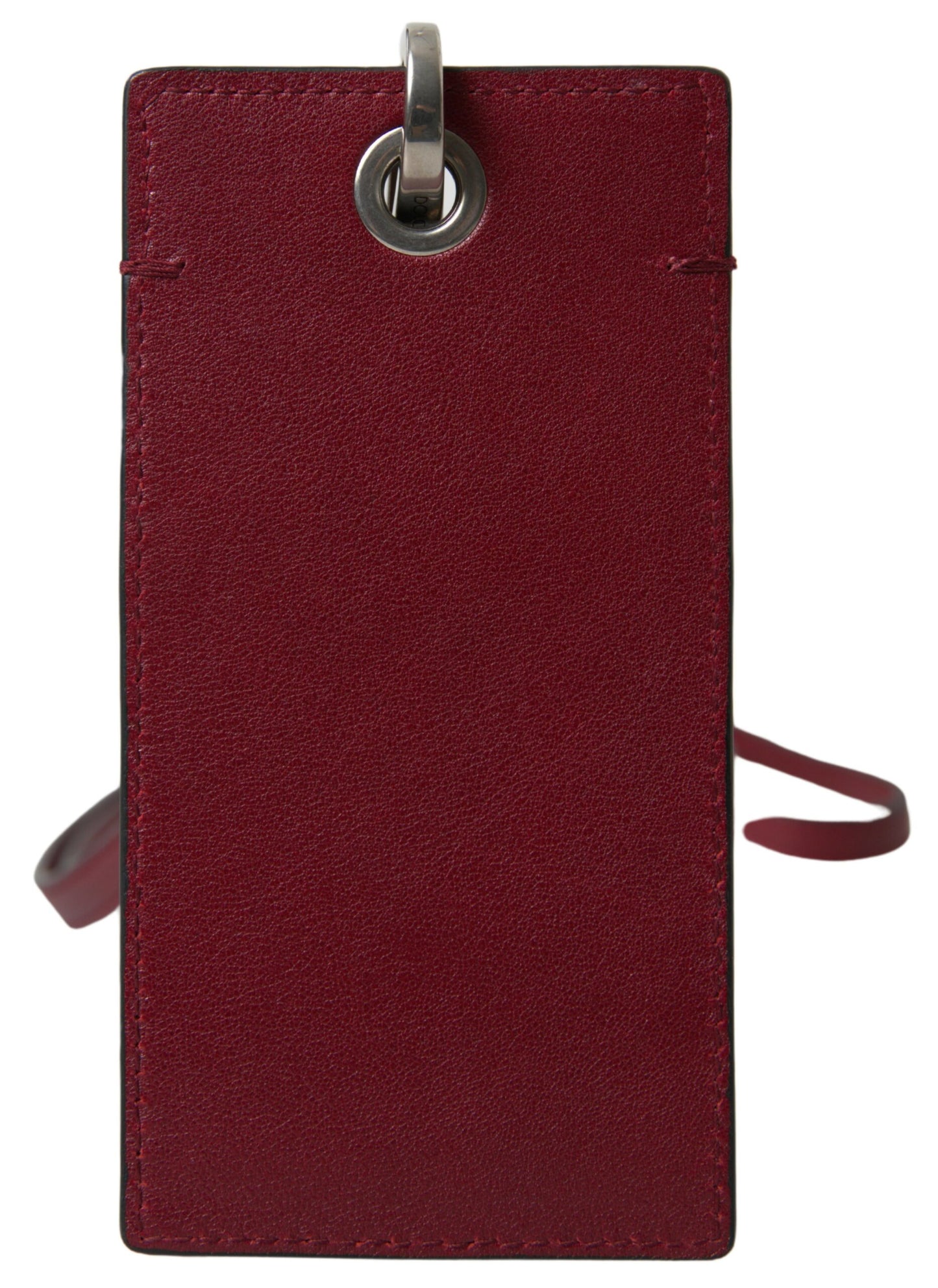 Dolce & Gabbana Elegant Red Leather Cardholder With Lanyard