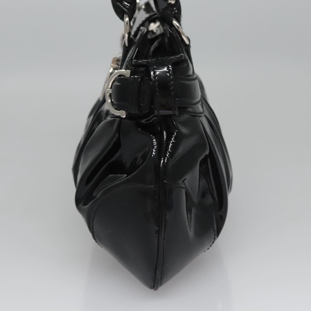 Salvatore Ferragamo Black Patent Leather Gancini
